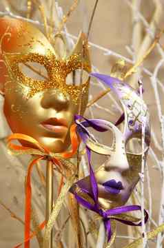 美丽的威尼斯狂欢节面具