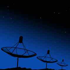 卫星菜屋顶晚上天空