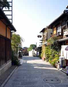 街领先的清水寺庙《京都议定书》日本