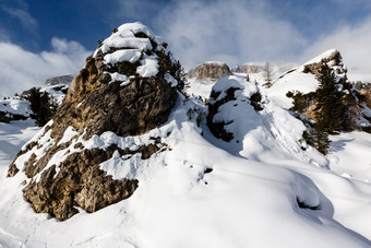 岩石山滑雪度假胜地阿拉巴白云石山脉阿尔卑斯山脉