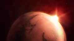 红色的地球3照亮太阳