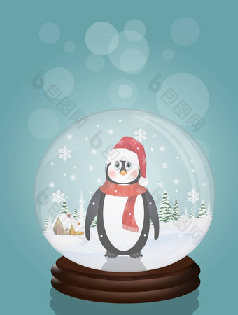 企鹅<strong>水晶球圣诞节</strong>