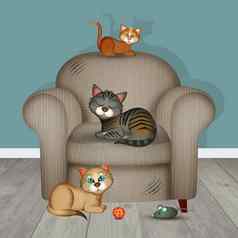 猫扶手椅