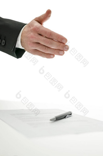 业务男人。提供握手签署合同