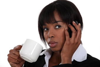 女人喝杯茶会说话的电话