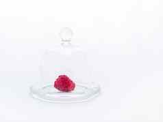 红色的成熟的树莓迷你玻璃板玻璃封面