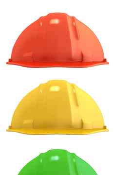 建设头盔彩色的交通光
