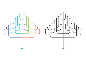 摘要日益增长的<strong>箭头</strong>树象征着发展增长概念上的向量插图