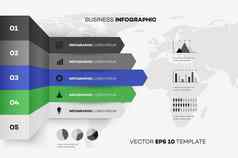 完整的可编辑的业务信息图表向量模板模型业务宣传册演讲设计