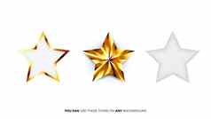 向量完美的光滑的金星星模板圣诞节奖星星评级设计