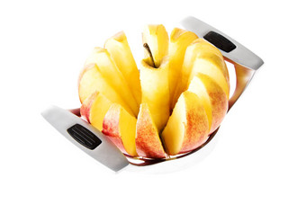 新鲜的苹果切片切片机