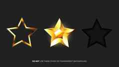 向量完美的光滑的金星星模板圣诞节奖星星评级设计