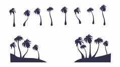 摘要向量孤立的棕榈轮廓热带树剪纸艺术