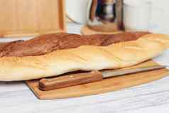 面包木表格厨房刀烘焙早餐