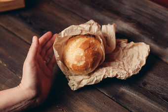 面包面包面粉产品木董事会托盘纸包装