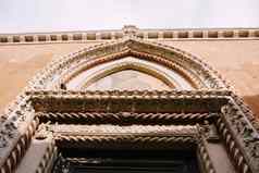 石头螺旋模式门口浅浮雕设计威尼斯通过威尼斯意大利