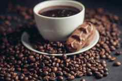 杯咖啡巧克力酒吧飞碟Arabica豆子各种喝