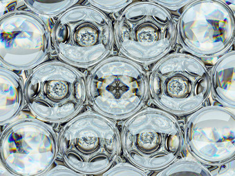 <strong>钻石</strong>宝石发光玻璃球泡沫模式万花筒背景