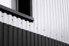 黑色的白色波纹铁表外观仓库工厂窗口纹理无缝的波纹锌表金属铝外观体系结构金属纹理