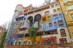 维也纳奥地利1月hundertwasser房子维也纳奥地利