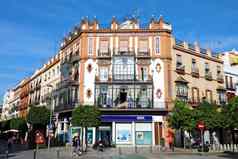 塞维利亚西班牙6月美丽的建筑中心塞维利亚西班牙