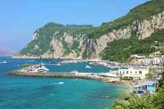卡普里意大利7月卡普里岛美丽的夏天一天意大利
