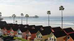 别墅海滨加州美国海滨平房海洋海滩棕榈树夏天海景