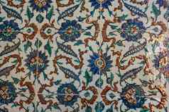 奥斯曼帝国古老的手工制作的土耳其瓷砖