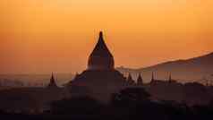 蒲甘缅甸宝塔寺庙蒲甘缅甸缅甸世界遗产网站日出