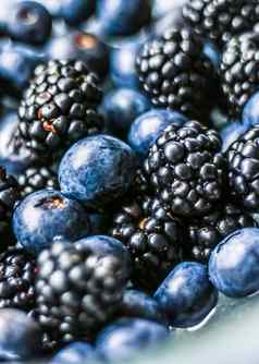 蓝莓黑莓水果背景健康的食物浆果汁素食主义者零食饮食营养