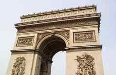 拱胜利弧凯旋门香榭丽舍大街巴黎法国4月