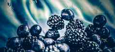 蓝莓黑莓水果背景健康的食物浆果汁素食主义者零食饮食营养