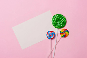 生日概念棒棒糖甜蜜的焦糖糖果复制空间
