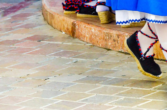 传统的色彩斑斓的鞋子人服装西班牙<strong>跳舞鞋</strong>子