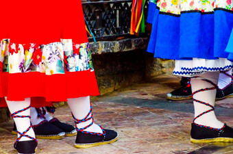 传统的色彩斑斓的鞋子人服装西班牙<strong>跳舞鞋</strong>子