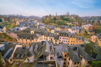 天际线小镇卢森堡城市前视图