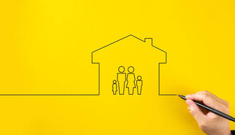 家庭生活保险支持家庭概念