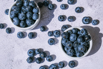 新鲜的<strong>蓝莓</strong>背景复制空间<strong>蓝莓</strong>抗氧化剂有机超级食物碗概念健康的吃营养收获概念