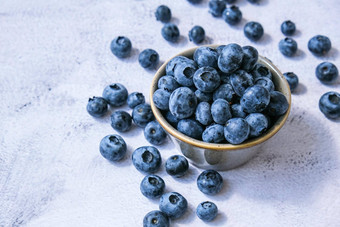 新鲜的<strong>蓝莓</strong>背景复制空间文本<strong>蓝莓</strong>抗氧化剂有机超级食物碗概念健康的吃营养收获概念