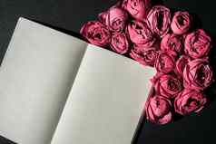 假期模拟粉红色的玫瑰笔记本生日情人节母亲女士一天花束花早....牡丹