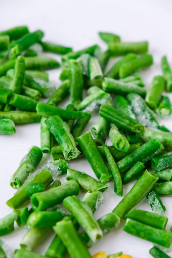 冻蔬菜食物背景黄色的玉米绿色豆子收获食物保存冬天纯素食主义素食者健康的吃