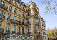 体系结构巴黎法国外墙传统的公寓建筑
