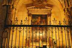 拱门柱子祭坛的装饰品大教堂穆尔西亚