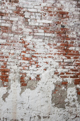 摘要红色的白色石墙城市纹理红色的砖墙破旧的损坏的白色石膏画白色brickwall垃圾背景石雕框架难看的东西空壁纸
