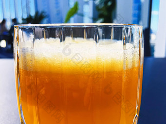 健康的喝水果维生素饮料菜单新鲜的橙色汁奢侈品餐厅在户外食物服务酒店早餐概念