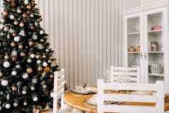 圣诞节树首页圣诞节室内厨房装饰圣诞节照片区