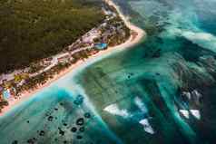 鸟瞰图视图莫恩伊格诺联合国教科文组织世界遗产网站珊瑚礁岛毛里求斯