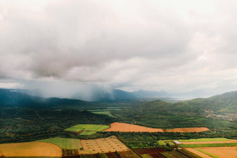 空中摄影农业字段位于岛<strong>毛里求斯毛里求斯</strong>