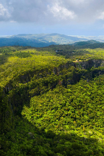 鸟瞰图视图山字段岛毛里求斯风景毛里求斯