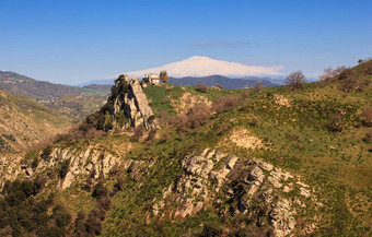 埃特纳火山火山西西里农村